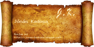 Jónás Kadosa névjegykártya