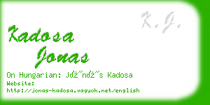 kadosa jonas business card